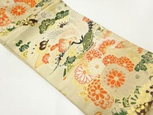 アンティーク　松梅に鶴模様織出し丸帯（材料）